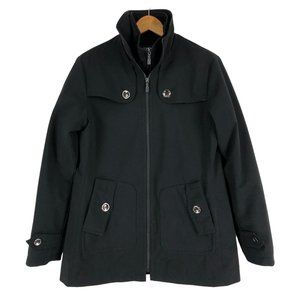 Kristen Blake Women's Size Medium Solid Black Full Double Zip Layered Jacket